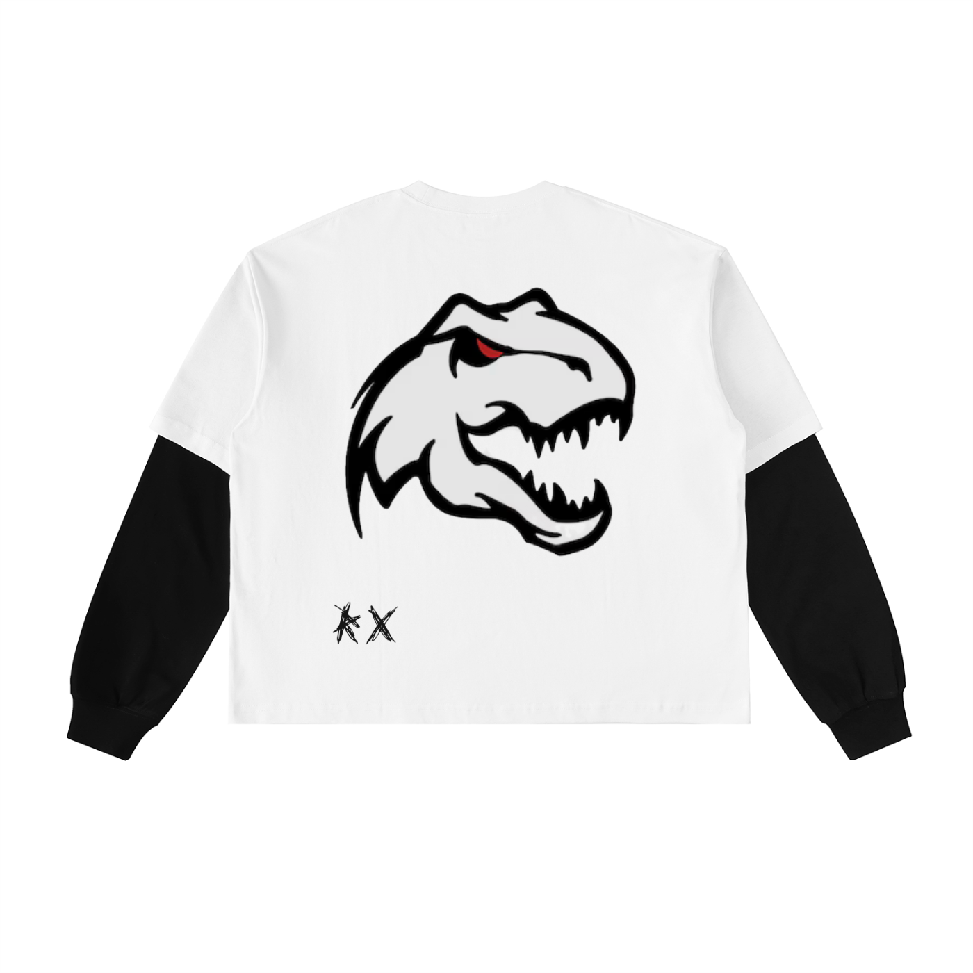 Layered Contrast Sleeve Cotton T-Shirt